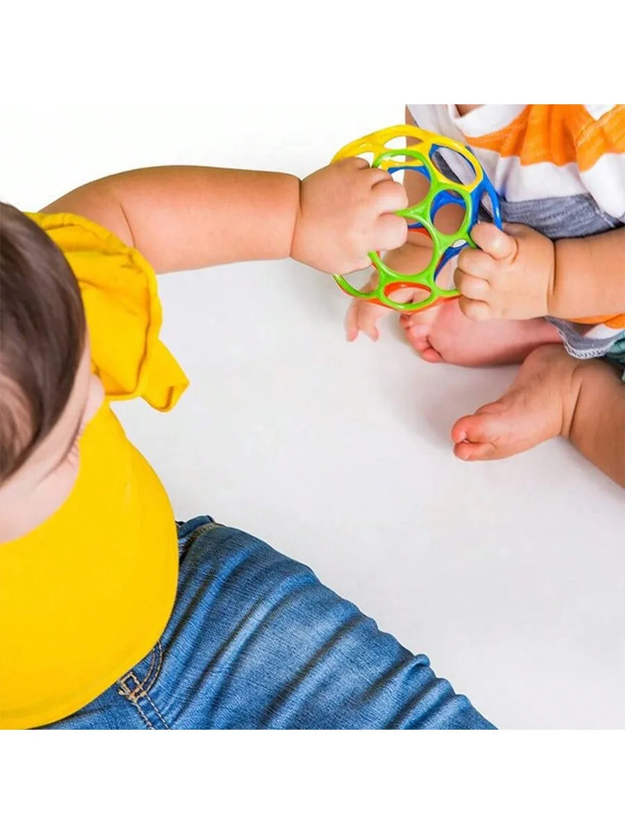 Colorful Baby Grasping Ball Soft Hollow Sensory Teething Toy Easy Grip Hand Catch Play Toy for Newborn Infant Early Development