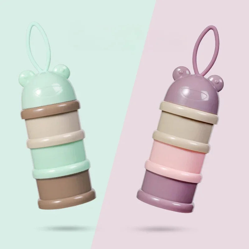1PC Colourful baby 3-Tier Milk Powder Box Individual Tiered Milk Powder Compartments Children's Portable Rotating Milk Powder Bo