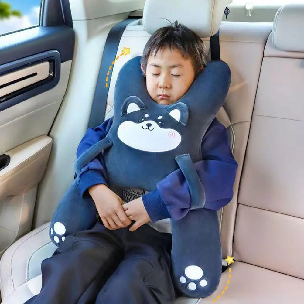Car Seat Safety Neck Pillow Cute Children's Headrest Lumbar Support Anti Pinch Neck Cute Cartoon Sleeping Pillow