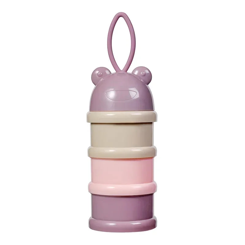 1PC Colourful baby 3-Tier Milk Powder Box Individual Tiered Milk Powder Compartments Children's Portable Rotating Milk Powder Bo