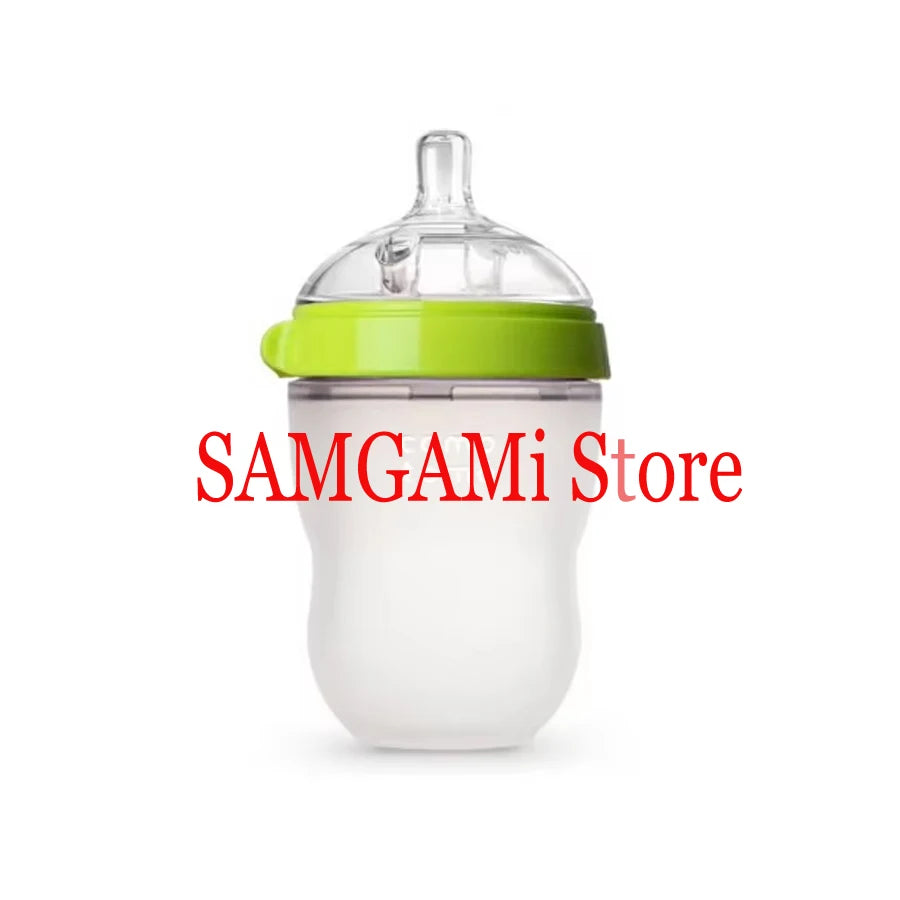Silicone Baby Bottle Green/Pink 5 oz and 8 oz Baby Bottles 2 Pack BPA free Feeding bottle children kids