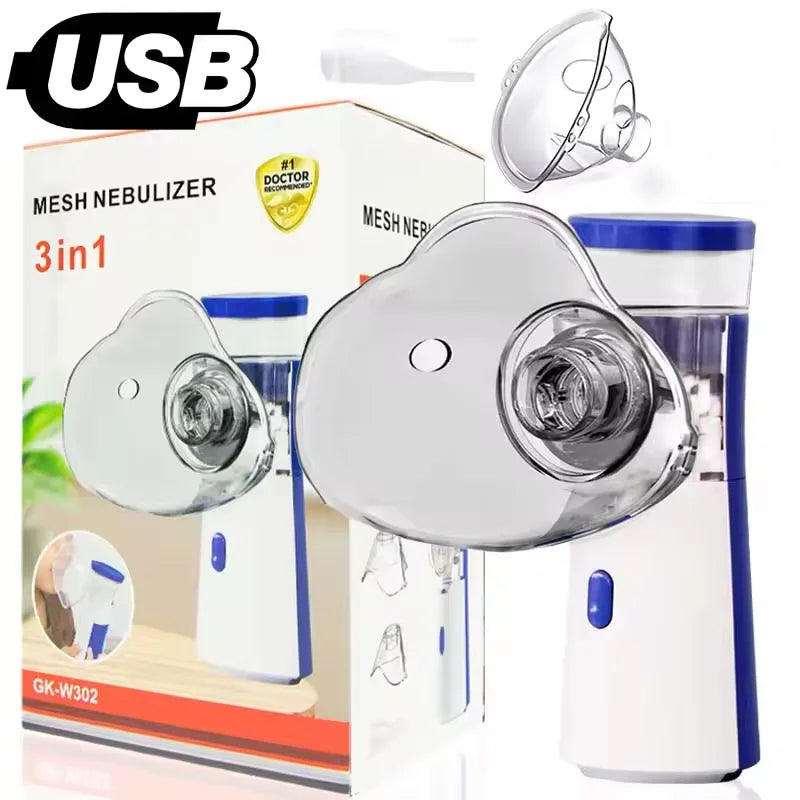Portable Mesh Nebulizer for Humans & Animals – Silent Ultrasonic Inhaler for Kids, Adults, Pets and Vet Use