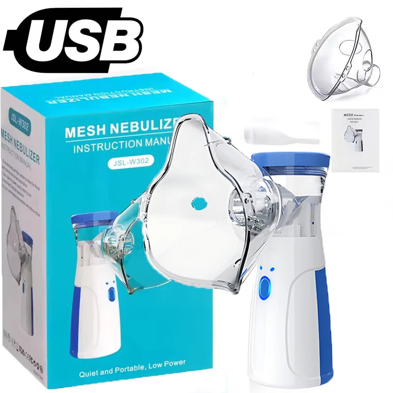 Portable Mesh Nebulizer for Humans & Animals – Silent Ultrasonic Inhaler for Kids, Adults, Pets and Vet Use