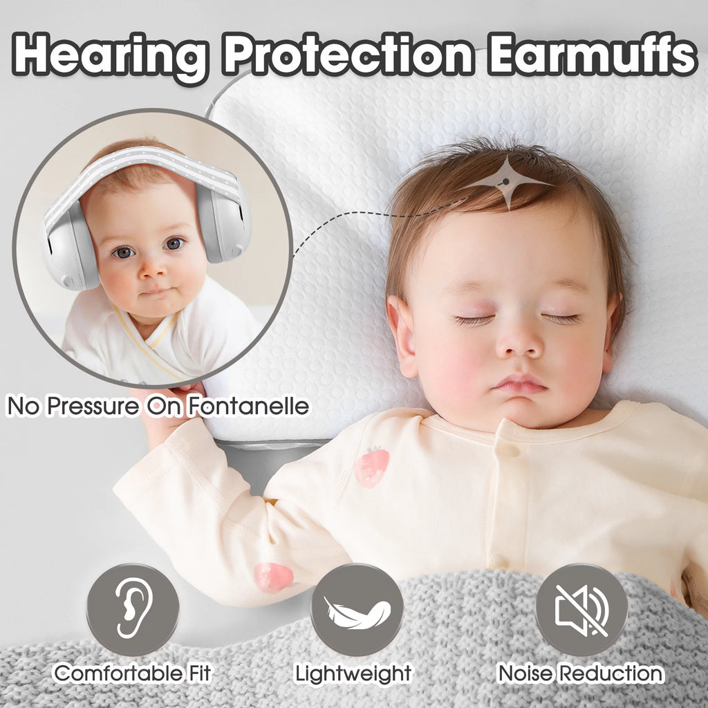 New Baby Noise Cancelling Headphones Ear Protection Earmuffs for Infants with Elastic Headband Airplane Travel Baby Accessories