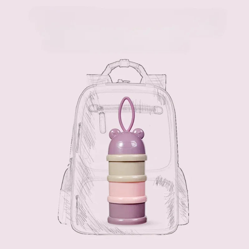 1PC Colourful baby 3-Tier Milk Powder Box Individual Tiered Milk Powder Compartments Children's Portable Rotating Milk Powder Bo