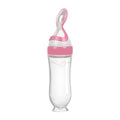 1/2Pcs Baby Food Feeding Spoons Silicone Feeding Bottle with Spoon Suction Cup 90ml Newborn Food Rice Cereal Spoon Tableware