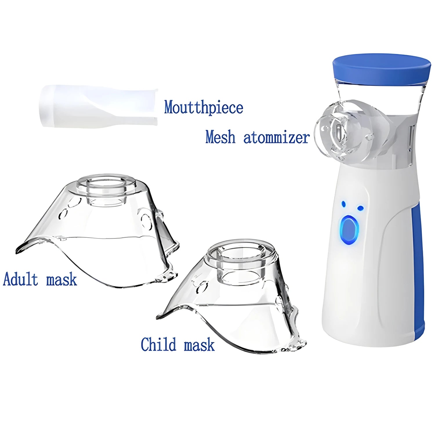Portable Mesh Nebulizer for Humans & Animals – Silent Ultrasonic Inhaler for Kids, Adults, Pets and Vet Use
