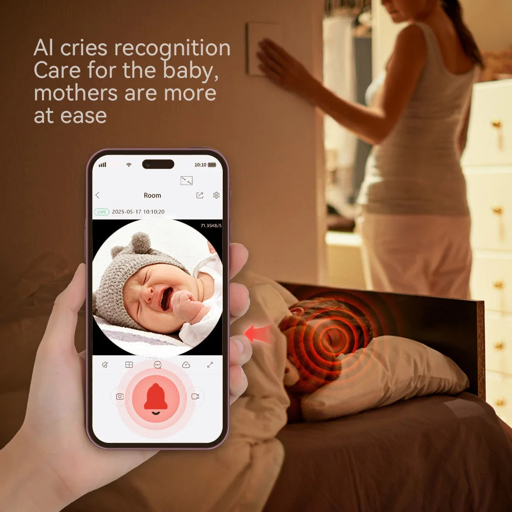 4MP HD 5G WiFi PTZ Camera Auto Tracking Cry Detector Home Indoor Security CCTV Surveillance Cameras Baby Monitor
