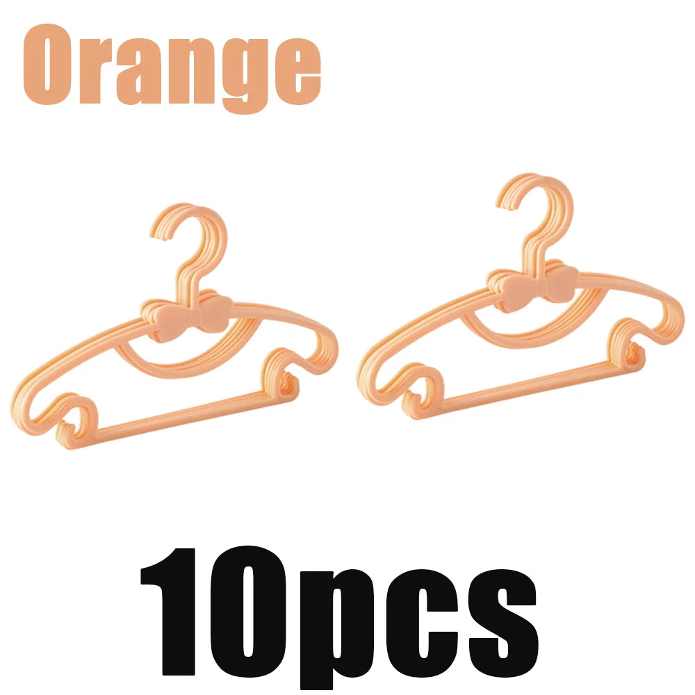 5/10/20/30/50pcs Of Children's Hangers Plastic Portable Towel Scarfs Hangers Kids Clothing Closet Storage Hanger Racks Accessory