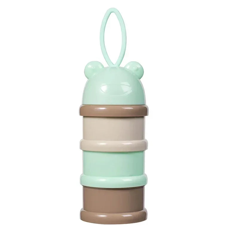 1PC Colourful baby 3-Tier Milk Powder Box Individual Tiered Milk Powder Compartments Children's Portable Rotating Milk Powder Bo