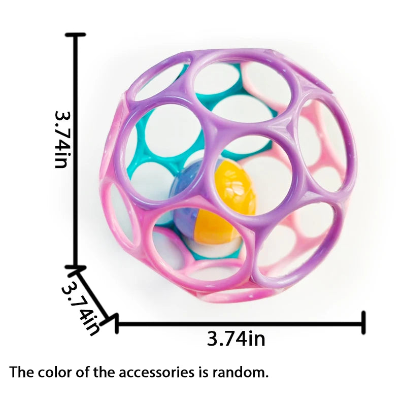 Colorful Baby Grasping Ball Soft Hollow Sensory Teething Toy Easy Grip Hand Catch Play Toy for Newborn Infant Early Development