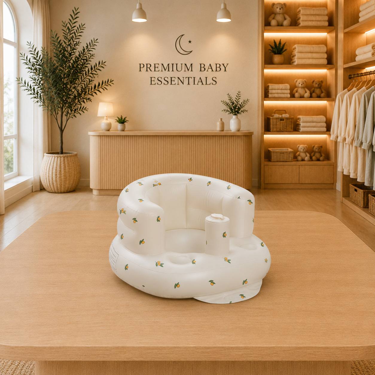 Children Inflatable Sofa,Blow Up with Built in Air Pump,Inflatable Baby Sofa for Babies 3 Months & Up,Baby Seats for Infants
