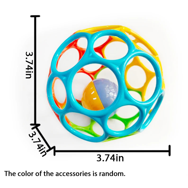 Colorful Baby Grasping Ball Soft Hollow Sensory Teething Toy Easy Grip Hand Catch Play Toy for Newborn Infant Early Development