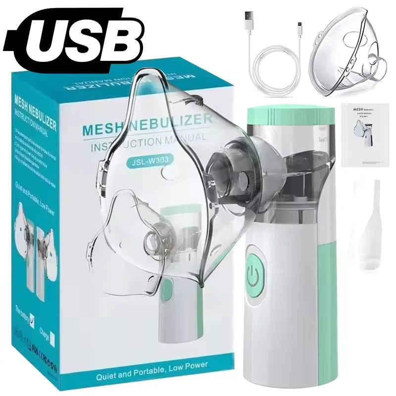 Portable Mesh Nebulizer for Humans & Animals – Silent Ultrasonic Inhaler for Kids, Adults, Pets and Vet Use