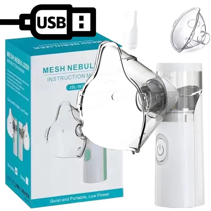 Portable Mesh Nebulizer for Humans & Animals – Silent Ultrasonic Inhaler for Kids, Adults, Pets and Vet Use