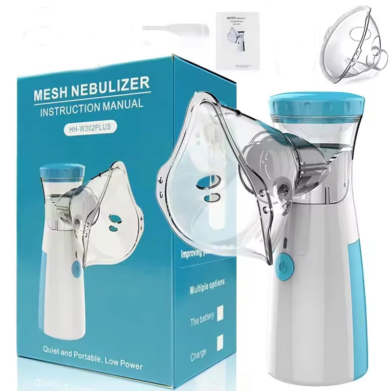 Portable Mesh Nebulizer for Humans & Animals – Silent Ultrasonic Inhaler for Kids, Adults, Pets and Vet Use