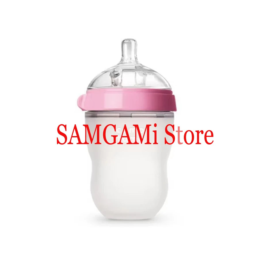 Silicone Baby Bottle Green/Pink 5 oz and 8 oz Baby Bottles 2 Pack BPA free Feeding bottle children kids