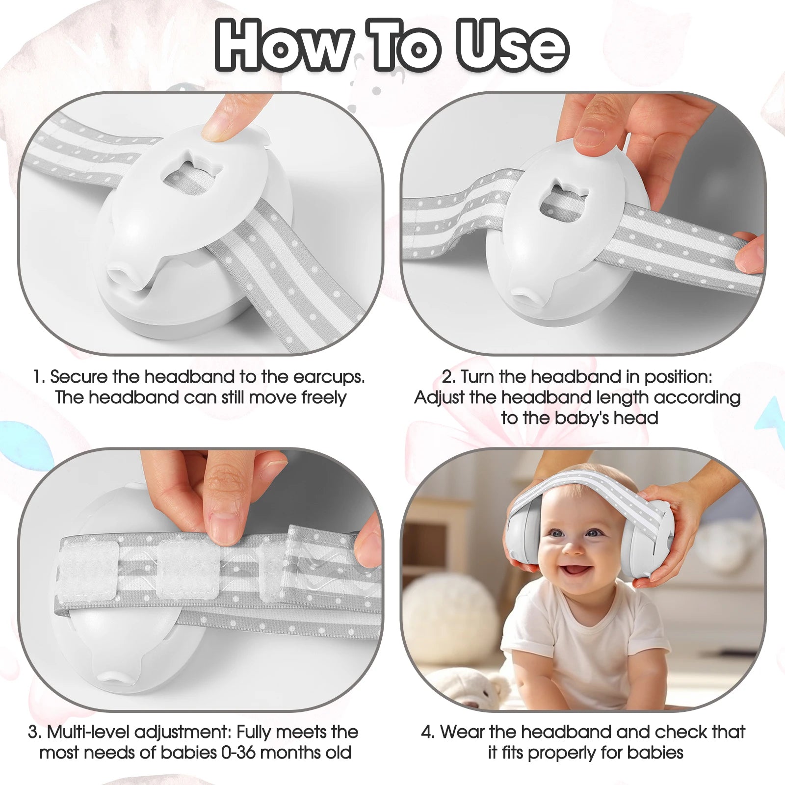New Baby Noise Cancelling Headphones Ear Protection Earmuffs for Infants with Elastic Headband Airplane Travel Baby Accessories