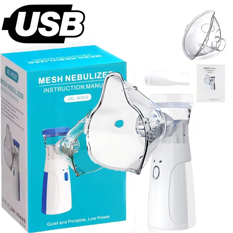 Portable Mesh Nebulizer for Humans & Animals – Silent Ultrasonic Inhaler for Kids, Adults, Pets and Vet Use