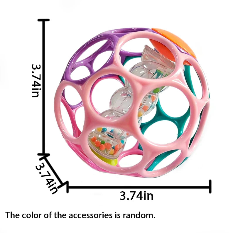 Colorful Baby Grasping Ball Soft Hollow Sensory Teething Toy Easy Grip Hand Catch Play Toy for Newborn Infant Early Development